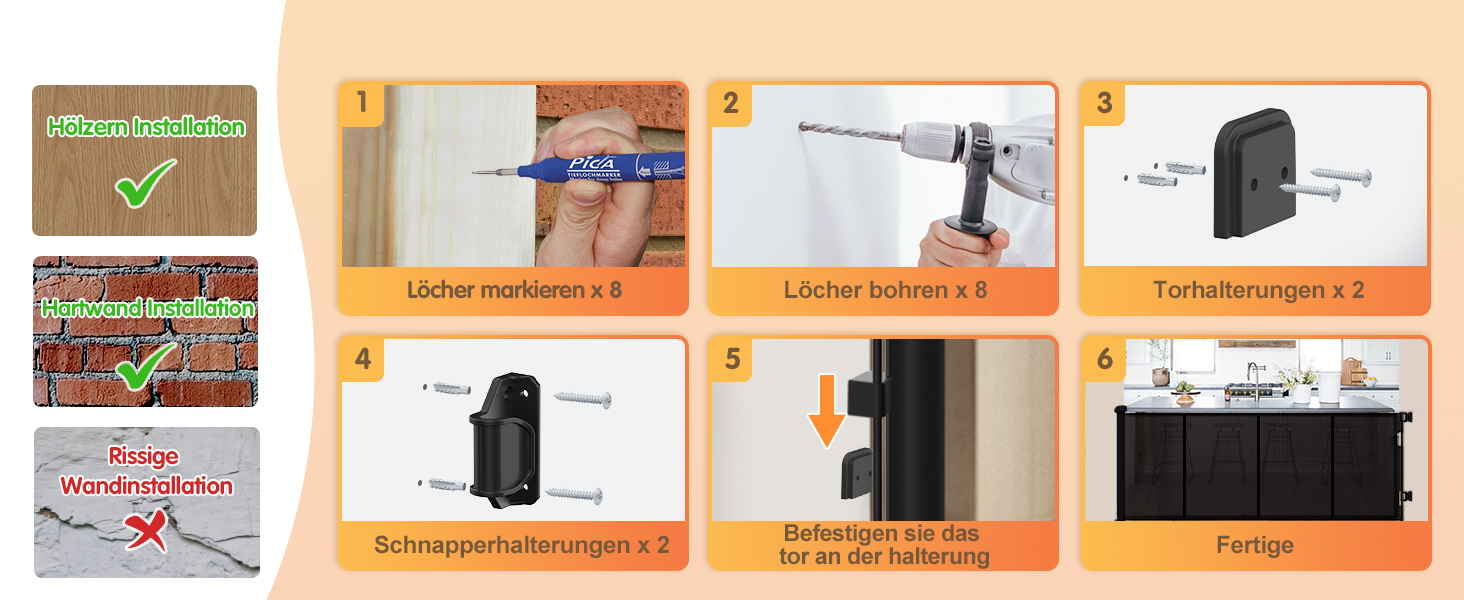 Розсувне захисне оградження для дитини та собаки, 400 см, 105 см заввишки, для сходищ/коридору/внутрішніх/зовнішніх приміщень, білий (чорний)