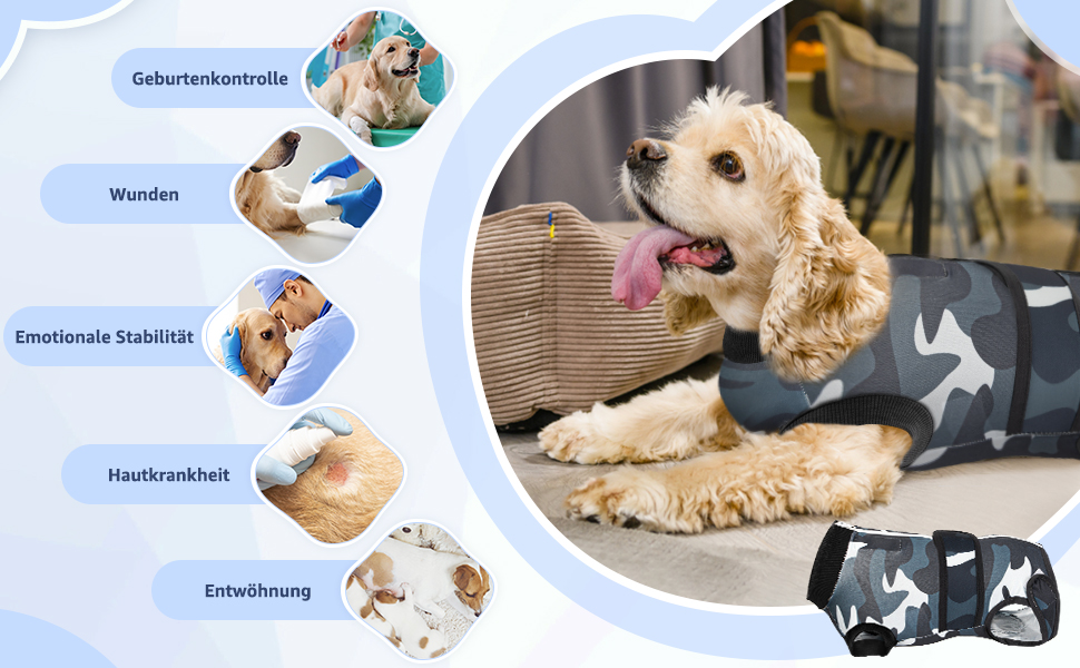 Захисний одяг для собак після операції: комбінезон з блискавкою та липучкою, анти-протікання та захист ран, дихаючий, жовтий (XXL)