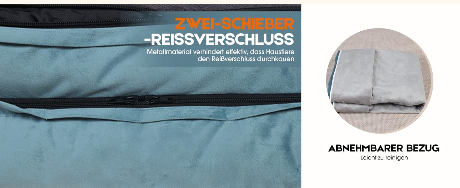 Ортопедичне ліжко для собак XL, корзина для собак, що можна прати, з яєцеподібною піною, водонепроникний диван для собак з неслизьким дном та чотиристоронньою подушкою (117x76x19 см, блакитний)