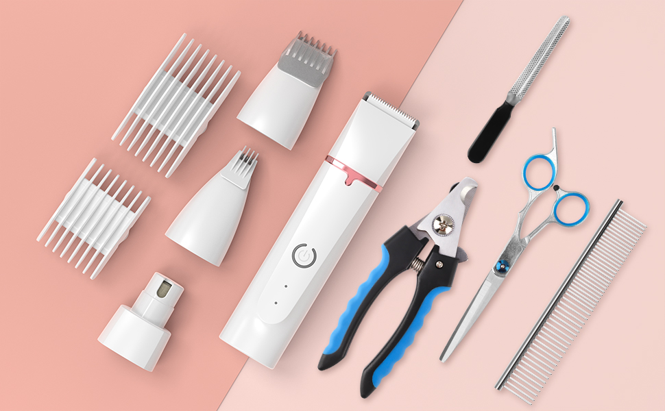 Машинка для стрижки собак Leise, 4 в 1: стрижка тіла, обличчя, вух, подушечок лап. Ідеальна для собак та котів.