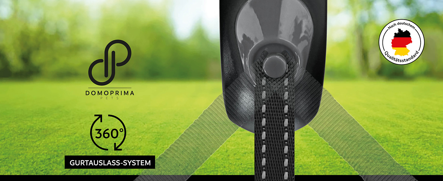 Рулетка для собак DOMOPRIMA, 3 розміри (S, M, L), 4 кольори (сірий, блакитний, зелений, рожевий) - Міцна та безпечна рулетка з відбиваючим ремінцем. Зелена, L