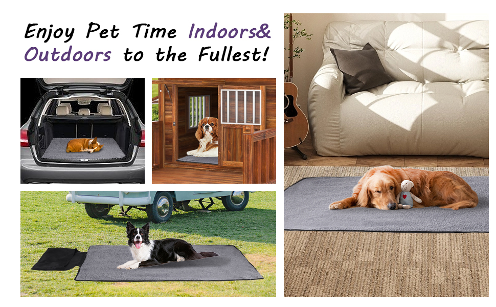 Складана килимок для собак 95x65 см, водовідштовхувальний, для подорожей та дому