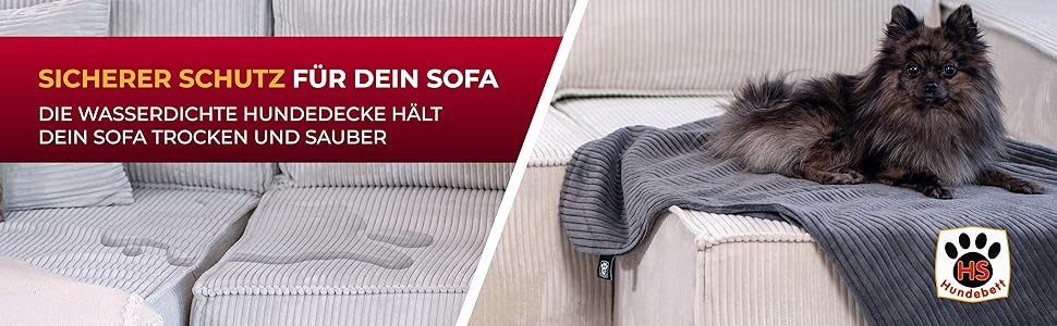 Водонепроникний плед для собак та котів на диван – захист від плям – дихаючий та пральний – Made in Germany (Антрацит, 65x95см)