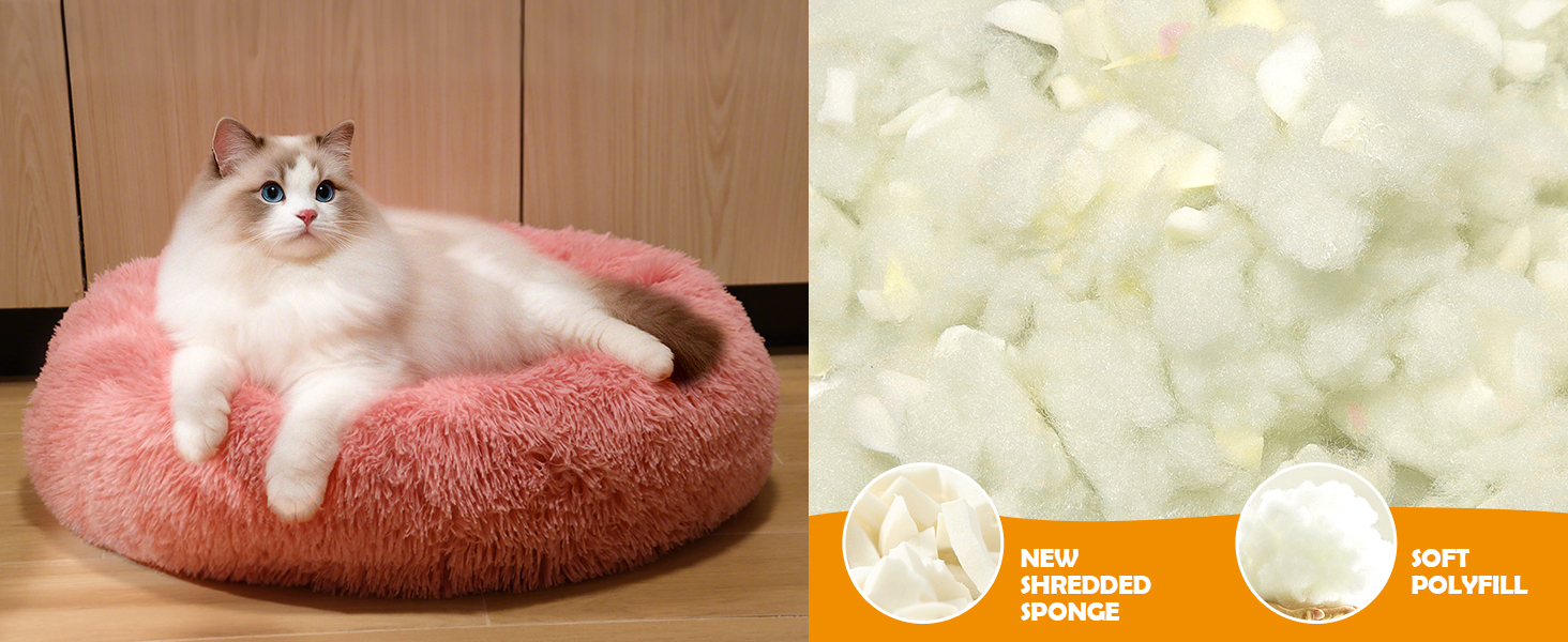 М'яке ліжко для собак та котів, корзина для собак, миється, подушка для собак 70 см, кругла корзинка для собак з плюшу, ліжко для собак та котів, для маленьких, середніх та великих собак, (Д 50 x Ш 50 x В 20 см, Рожевий)