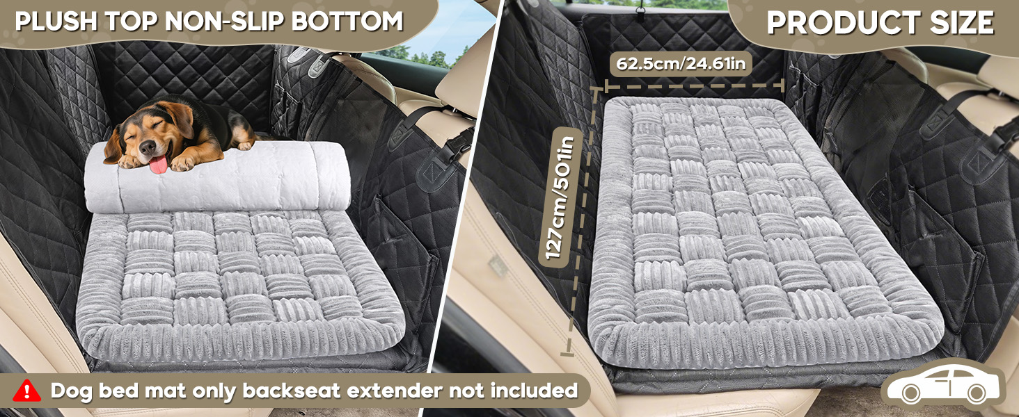 Килимок для собак у машину Loiion, захист заднього сидіння, антиковзаючий, легко миється, 127x62.5 см, сірий