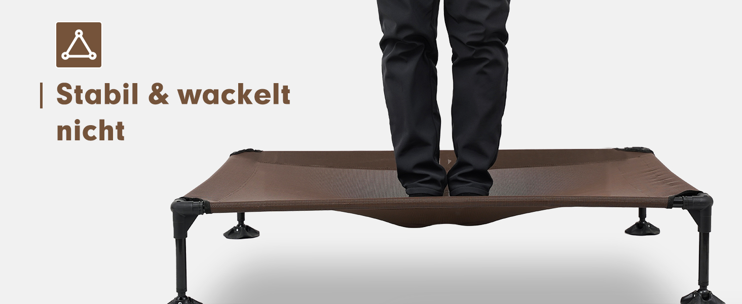 Лежанка для собак Snagle Paw з дахом, піднятий дизайн - стабільне ліжко для собак з антиковзними ніжками, широка тінь - водонепроникна для великих собак, для дому/на вулицю, кемпінг та сад, коричнева, 106 x 84 x 76 см