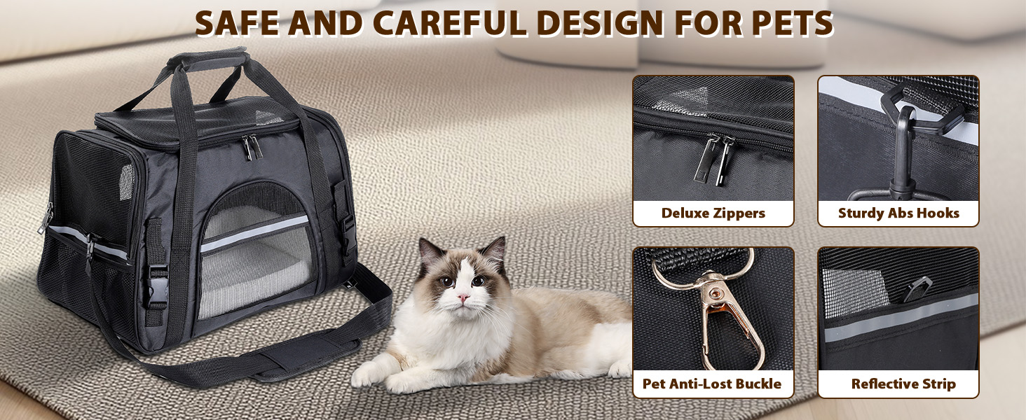 Транспортний бокс для котів Romon: переноска для тварин, переноска для котів, сумка-переноска для котів та цуценят до 6 кг, з регульованим плечовим ременем