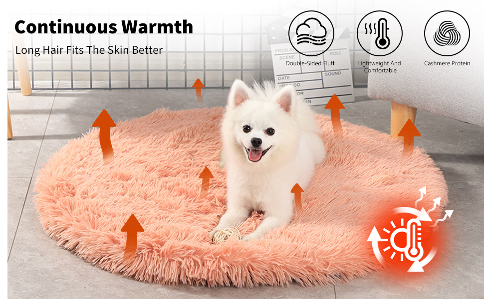 PETCUTE М'яке ліжко для собак, великих та середніх порід, 60х60 см, рожеве