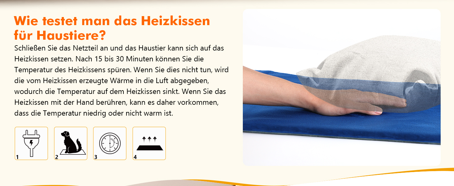 Електричний килимок для домашніх тварин Pecute - нагрівальний килимок для собак і котів з постійною температурою (M, 40x50 см)