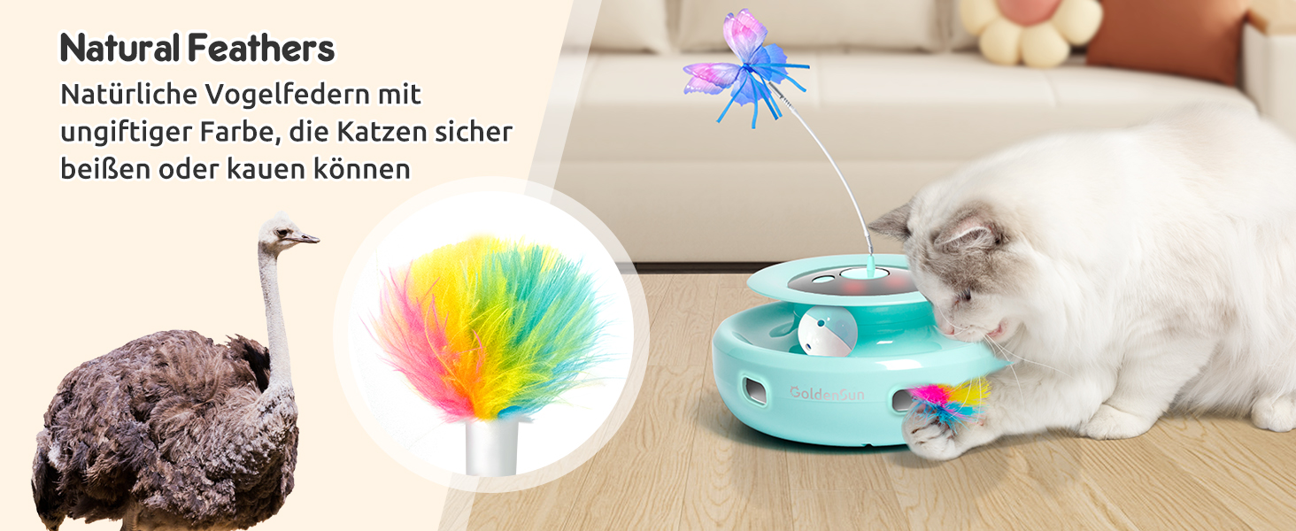 Інтерактивна іграшка для котів GoldenSun 3-в-1: Whack-A-Mole, метелик, м'ячик. USB, 6 насадок, A-білий (зелений)