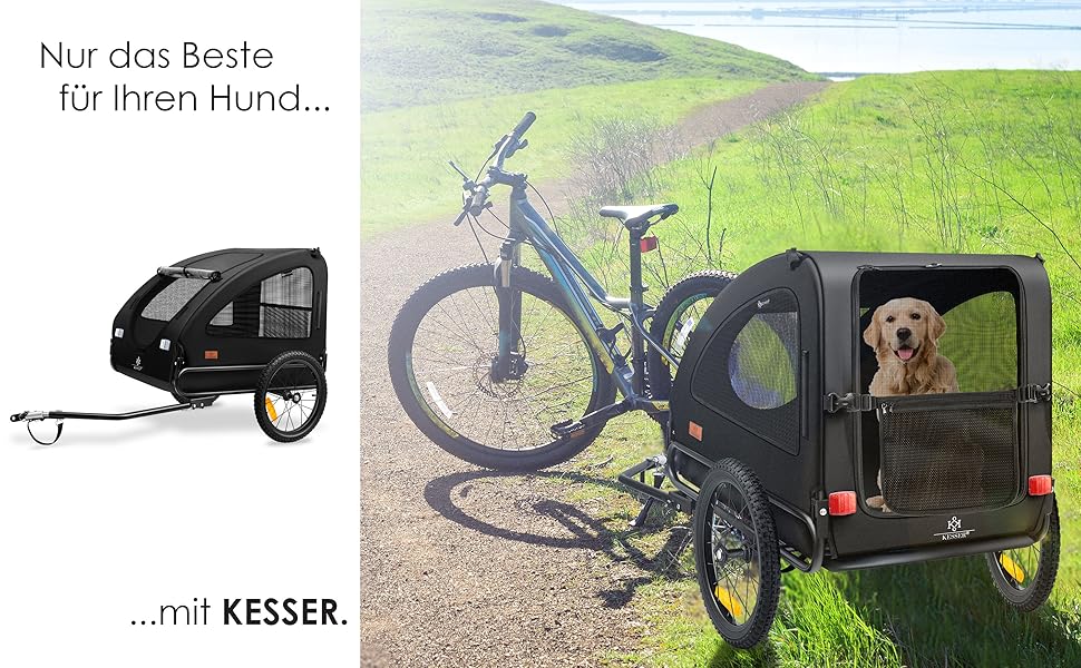 KESSER® Будиночок-перевозка для собак Боксер 2-в-1, великий (250л), чорний. З прапорцем та сумкою, 600D Oxford Canvas, складна конструкція SmartSpace