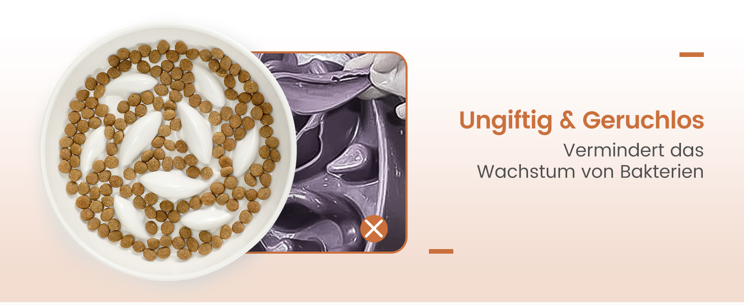 Антислизький годівниця для котів PETTOM з кераміки, повільний годівля, для котів та маленьких собак, білий