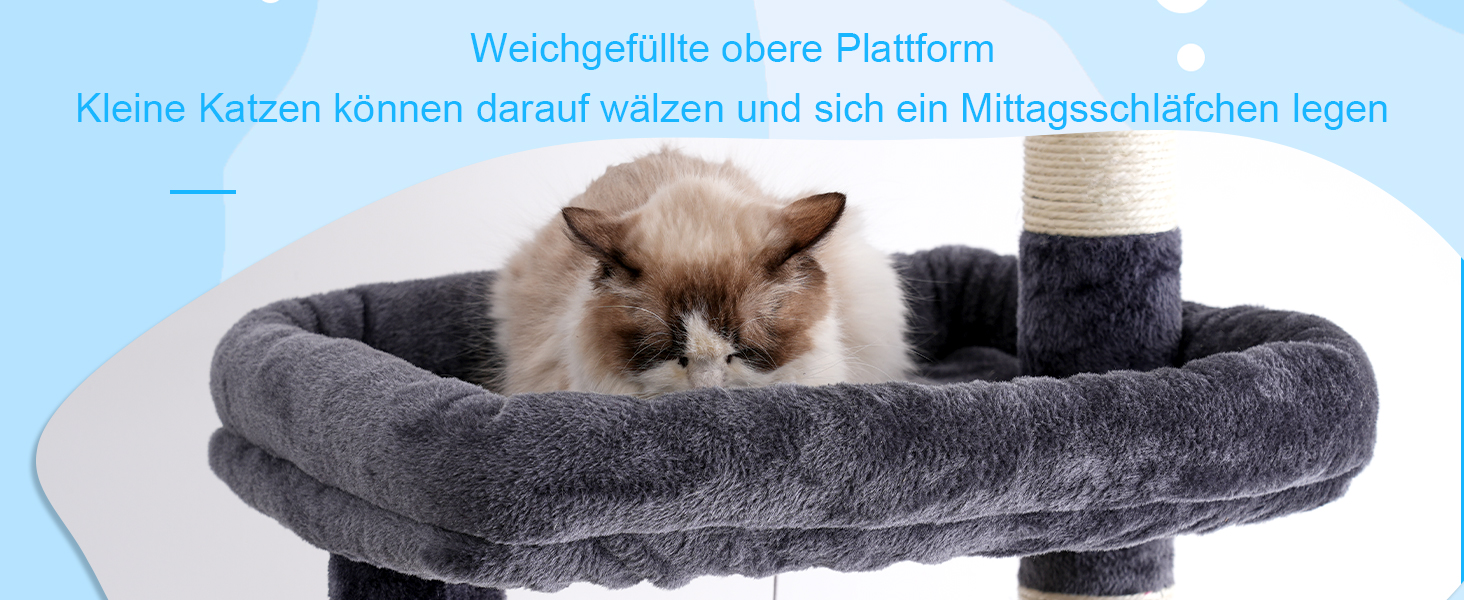 Котячий будиночок Hey-brother Kratzbaum: регульований котячий комплекс 250-280 см, до стелі, для великих котів, з гніздом, сірий (0MPJ091W)
