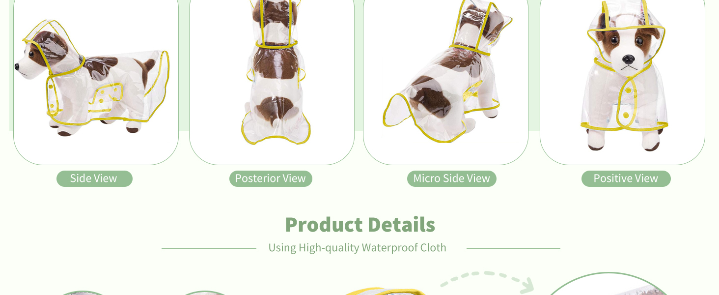 Дощовик для собак PETCUTE, водонепроникний, з капюшоном, PVC, дихаючий, для середніх та великих собак, рожевий