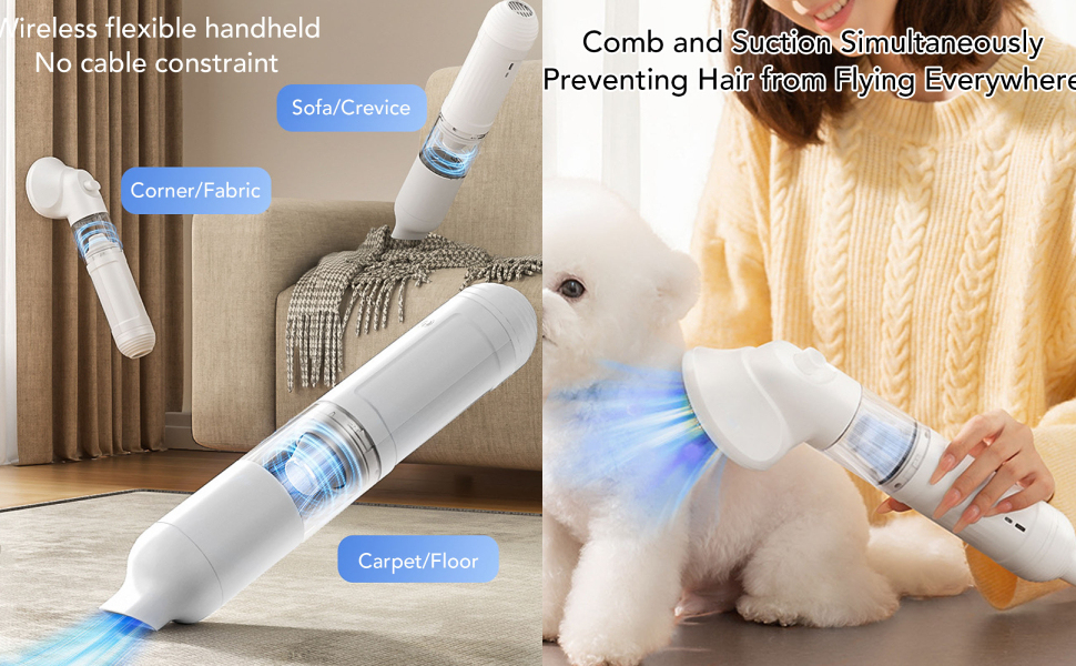 Набір для догляду за шерстю тварин: пилосос-щітка для собак та котів. Догляд за шерстю, прибирання з підлоги та килимів