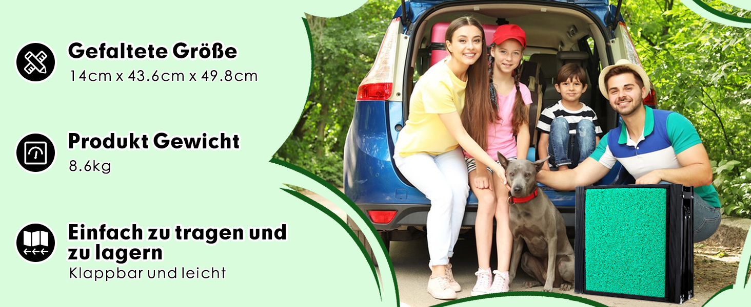 Рампа для собак у машину, складана, 180 см, антиковзаюча поверхня, для великих собак (до 100 кг), SUV та позашляховиків