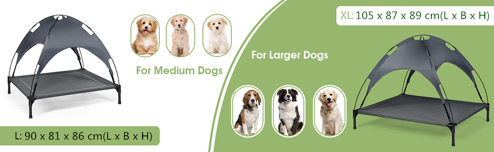 Лежанка для собак Relax4Life з балдахіном, сіра, для дому та саду, до 60 кг, 105 x 87 x 89 см