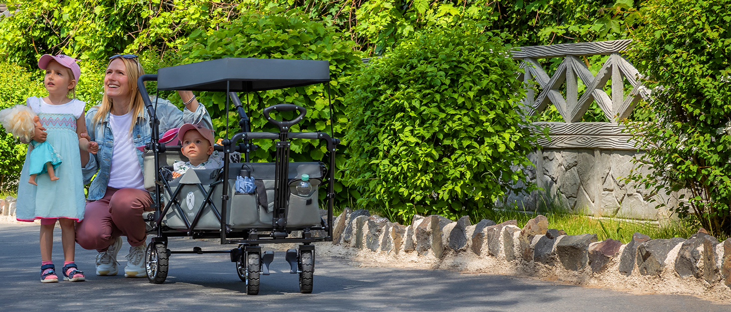 Складаний візок Miweba MB-35 | Вантажопідйомність 120 кг - для дітей, саду, пляжу | Сірий