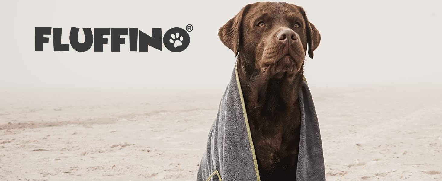 Рушники для собак 2 шт. - 90x50 см, мікрофібра | Швидковисихаючі, надзвичайно поглинаючі, для маленьких та середніх собак, сірий та зелений | Можна прати при 60°C