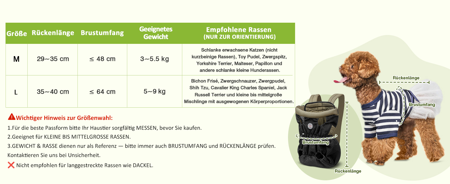 Hunderucksack ALLSOPETS для маленьких собак - Легкий, дихаючий, зручний, з поводком, для подорожей, прогулянок, активного відпочинку (Оливковий, M)