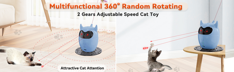 Інтерактивна іграшка для котів Spessn, автоматична з червоною крапкою, перезаряджувана, для котів/кошенят/собак (біла/блакитна)