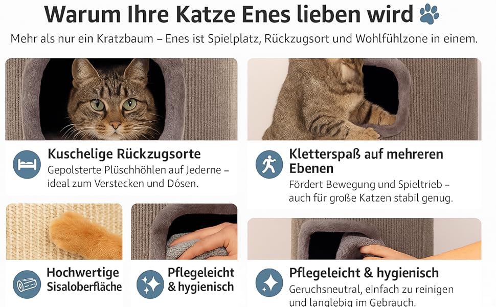 Драпак для котів Flamingo Enes S сірого кольору, 56 см, діаметр 42 см, сизаль та плюш