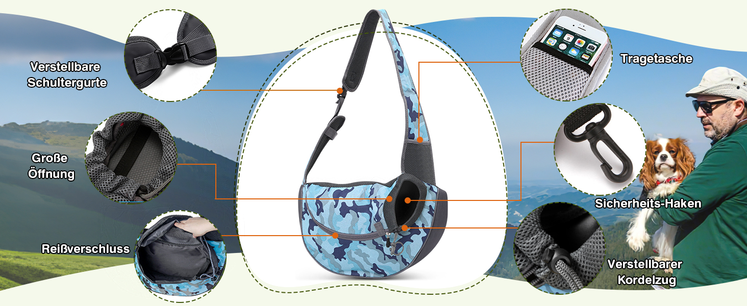 Сумка-переноска для собак та котів ALLSOPETS, блакитний Corgi, S, для подорожей та кемпінгу