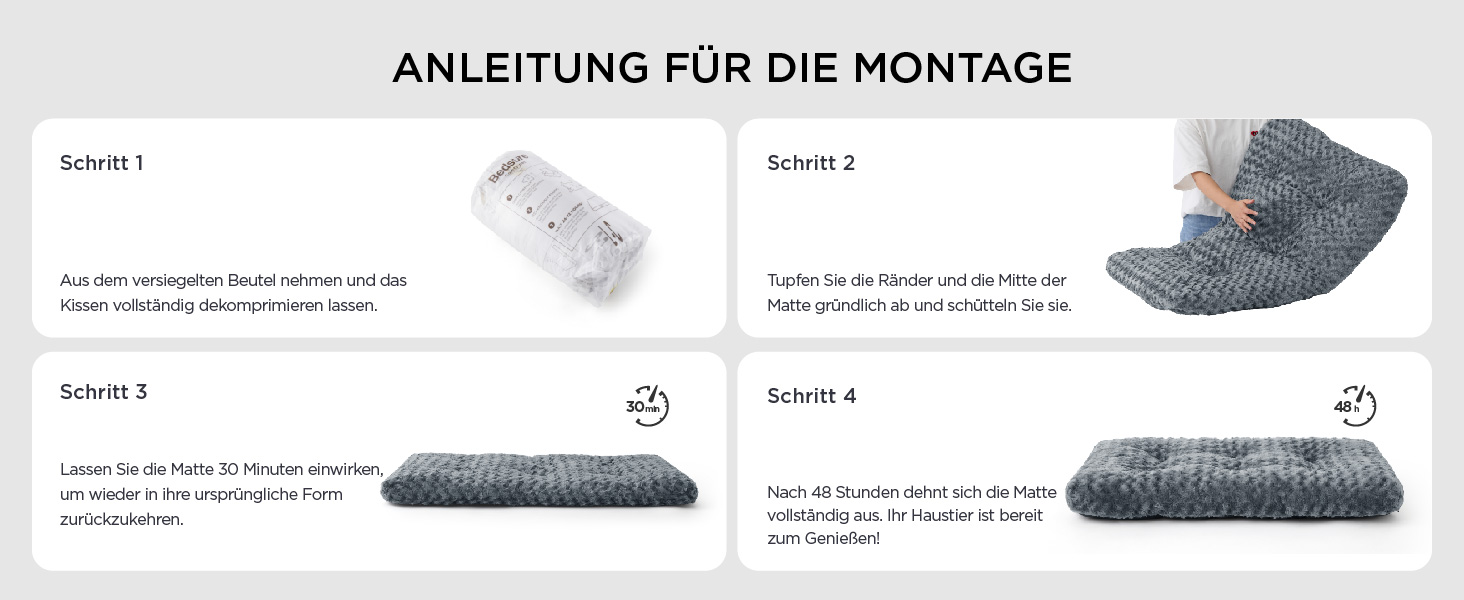 Крісло-лежанка для собак середніх порід BEDSURE - 71x50x7 см, сіре, миюче, з антиковзаючою основою