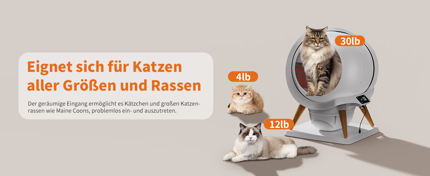 Автоматичний лоток для котів HoneyGuaridan SL900 з самоочищенням, 63л, з підключенням до додатку, сенсорами та подвійним живленням