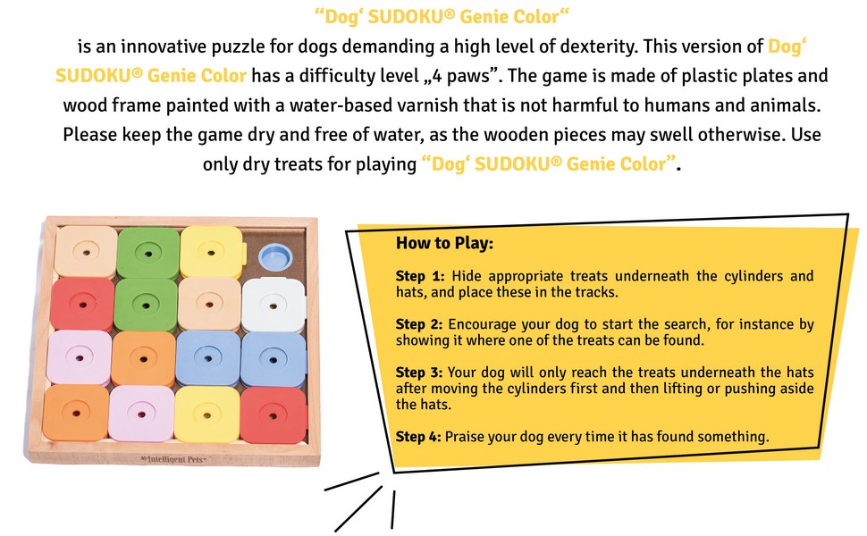 Інтерактивна іграшка-головоломка для собак Sudoku Genie Color – розвиваюча іграшка для інтелекту собак