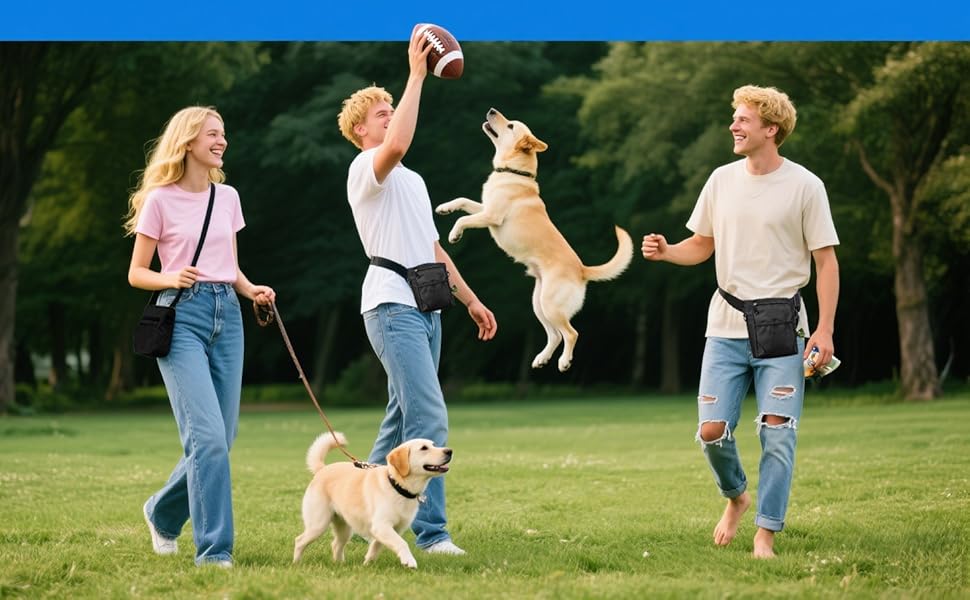 Сумка для ласощів для собак Hanwell з дозатором для прибирального інвентарю - водонепроникна, чорна