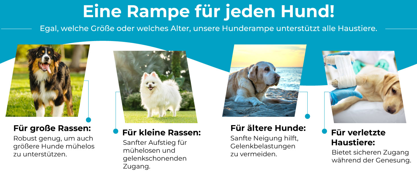 Рампа для собак Ultiness® - телескопічна, складна, з антиковзким покриттям, з алюмінію. Підходить для авто, позашляховиків та вантажівок.