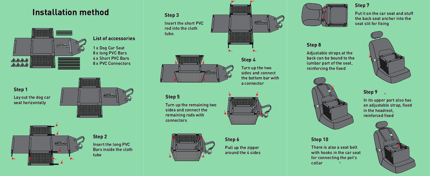 Автомобільний лежак для собак - міцний, водовідштовхувальний, для маленьких та середніх собак, з каркасом