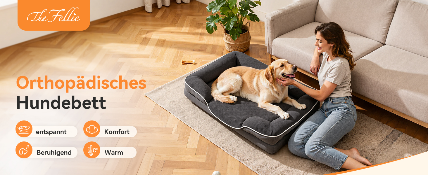 Ортопедичне ліжко для собак великих порід, м'яке, з антиковзною основою, дихаюче, сіре, 100x70x20 см