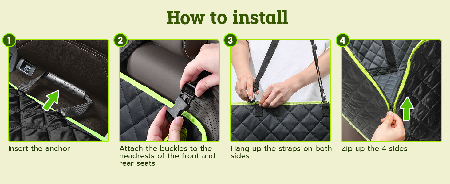 Захисний килимок для собак у машину Pecute 2-в-1: для заднього сидіння та як переноска, водовідштовхувальний, анти-царапин, з жорстким дном