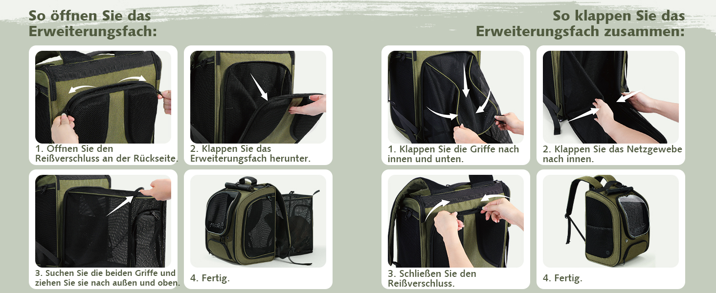 Пекют Рюкзак-переноска для кота з віконцем-бульбашкою, великий (32x26x42 см, хакі)