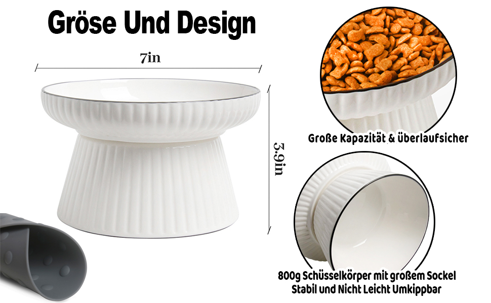 Котлові миски для котів, керамічні, великі, набір 2 шт. з антиковзною підкладкою