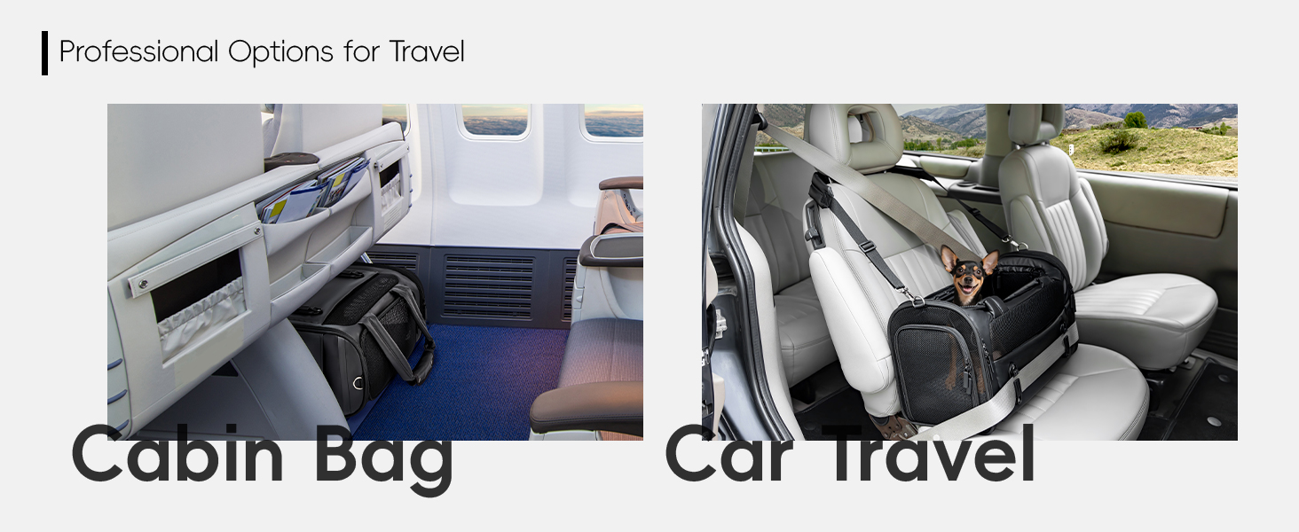 Транспортна переноска для кота/собаки 4 Pet, чорна, з сіткою та захистом, для подорожей літаком та авто