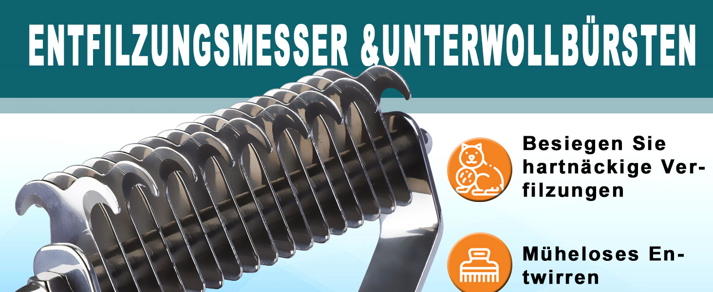 Трімстригуч Coat King для собак та котів - щітка для видалення підшерстка з 14 лезами (S:184*62mm)