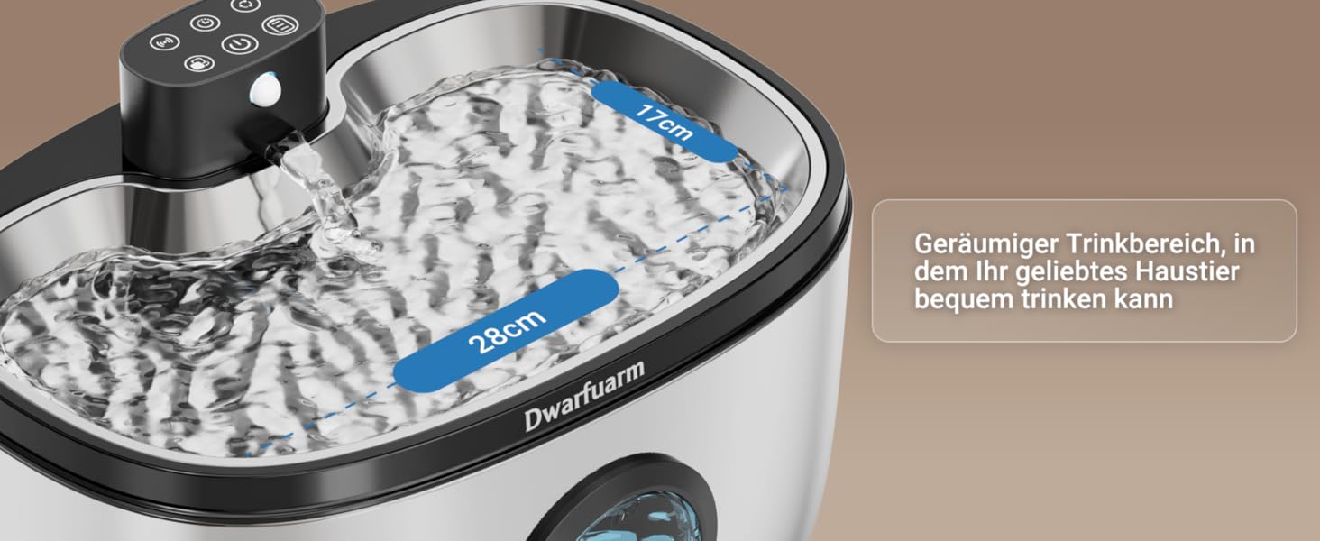 Фонтанчик для собак 5л з нержавіючої сталі з LED-сенсором та 4-шаровою фільтрацією, також підходить для котів. Бездротовий, 4000mAh