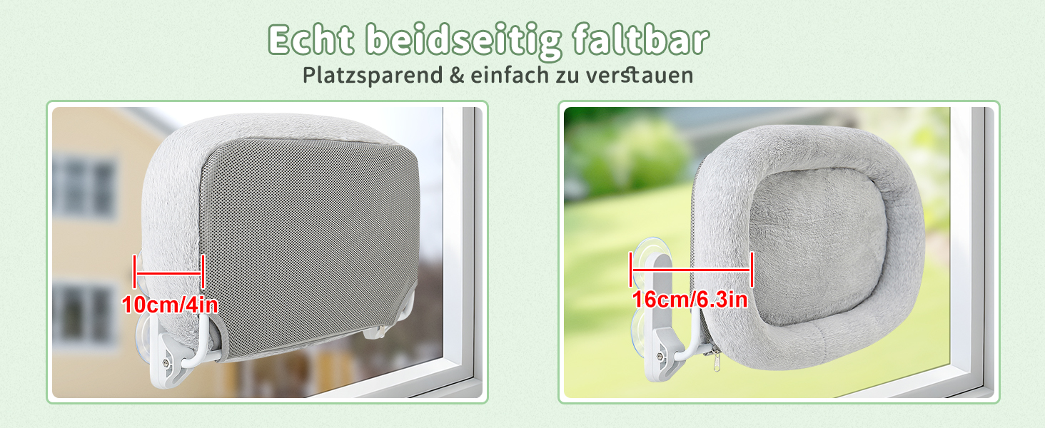 Лежанка для котів на вікно GUUSII HOE: крісло-гамак з 4 присосками, легка установка, білий (сірий, м)