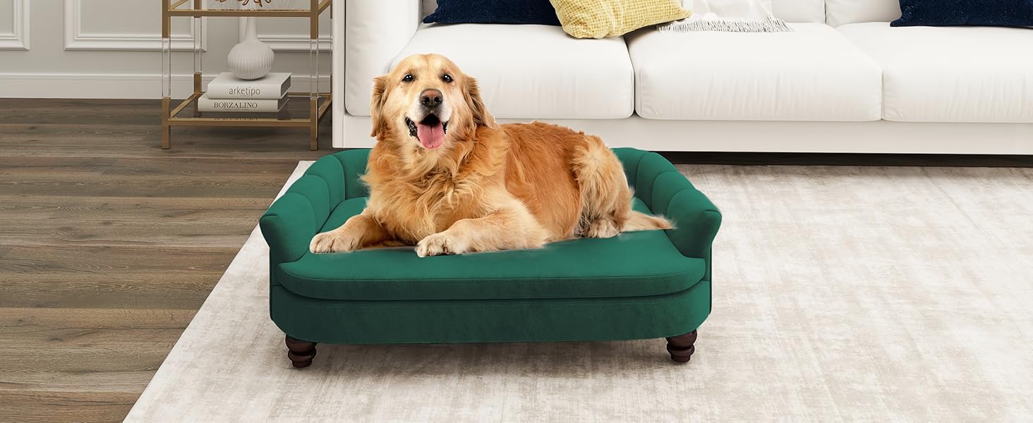 Диванчик для собак SEYNAR: м'яке крісло з велюру для великих та середніх собак, зручний диван для дому, миється