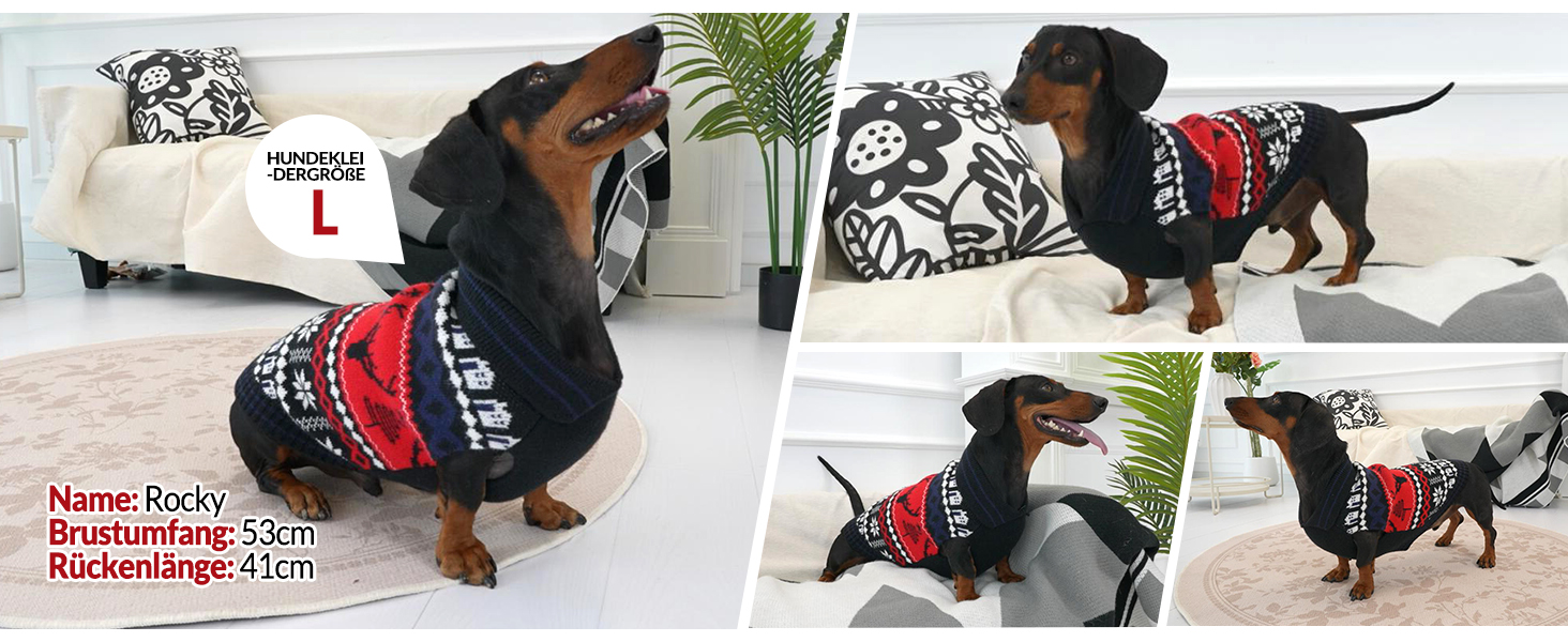 Світер для собак KONVINIT з різдвяним дизайном (олень, сніжинки, ялинка). Теплий різдвяний костюм для собак, зелений, XXL (71 см обхват грудей)