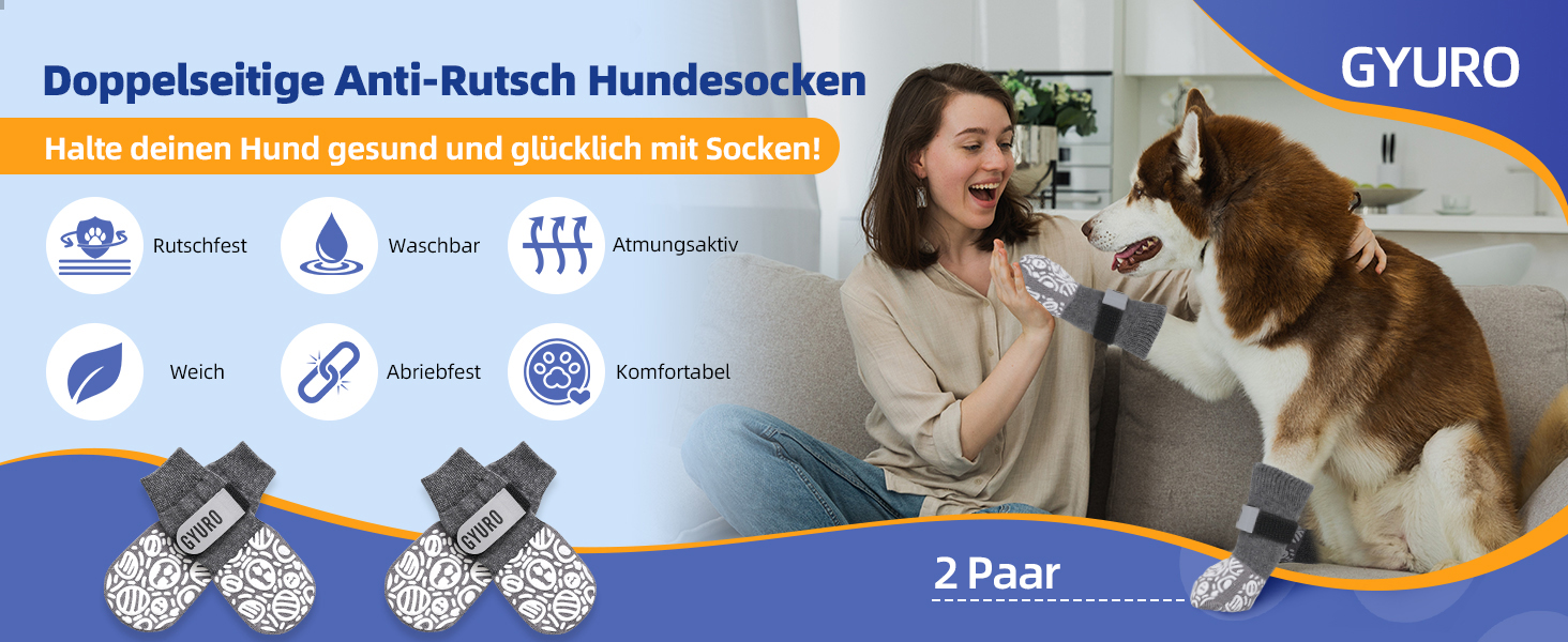 Антиковзаючі собачі шкарпетки для дому (XXL, сірий) - захист лап від слизькості та подряпин