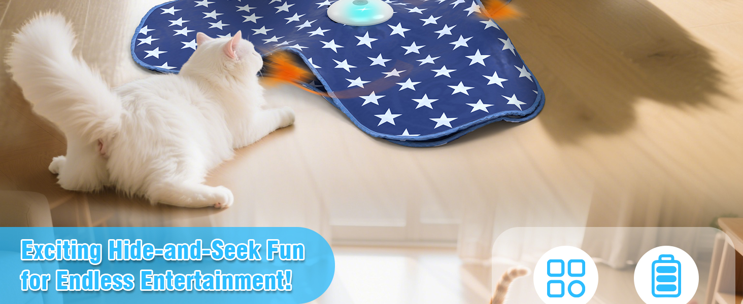 Інтерактивна іграшка для котів: сенсорна, з прихованою пір'ям, зі звуком миші. Ідеальна для дорослих котів.