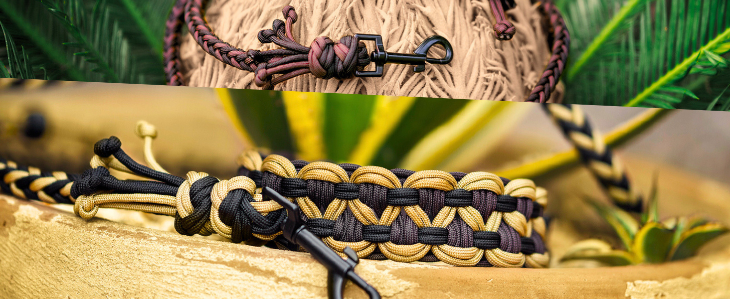 Нашийник для собак Ben&Bruno: широкий, регульований, ручної роботи, міцний, надійний, довговічний, з паракорду, для маленьких, середніх та великих собак, XL, багатокольоровий