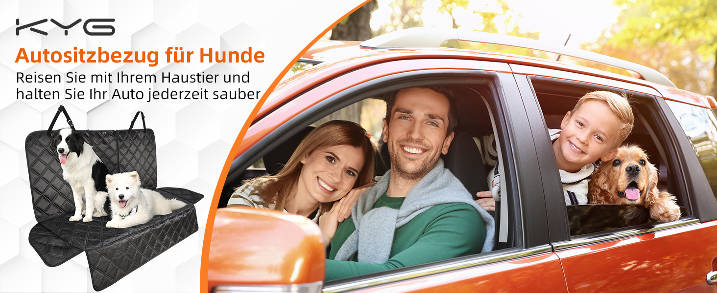 Захист для заднього сидіння автомобіля для собак KYG, водовідштовхувальний, знімний, 135x58x45 см, з ременем для собак