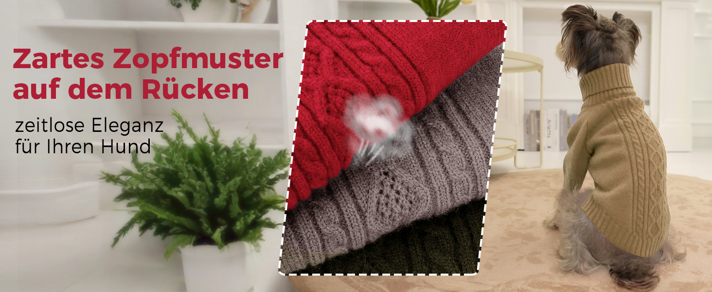 Теплий зимовий пуловер для собак середніх порід, з коміром-горловиною, хакі, розмір M (обхват грудей 44 см)