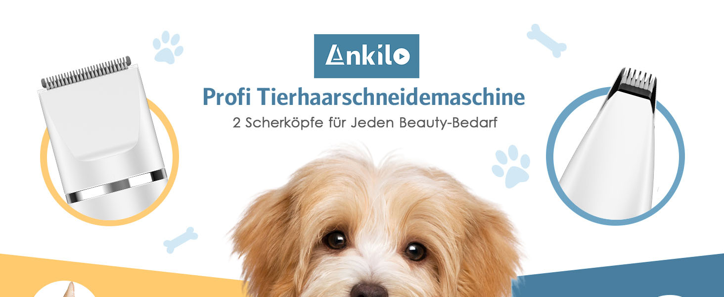 Електрична машинка для стрижки кігтів собак та котів Ankilo - професійна, тиха, 2-в-1