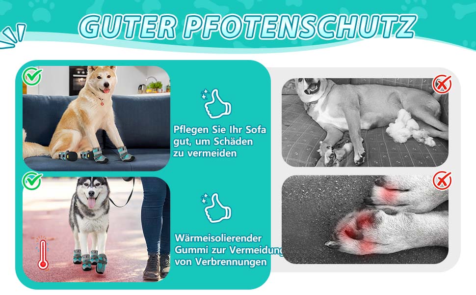Водонепроникні чоботи для собак з відбиваючими смугами, захист лап, антиковзка гумова підошва, XL, блакитний